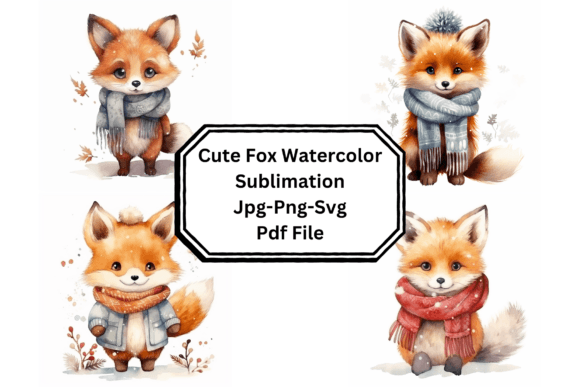 Cute Fox Watercolor Sublimation Illustrations Review