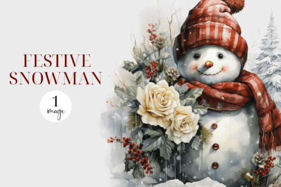 Festive Snowman PNG Illustrations for Branding