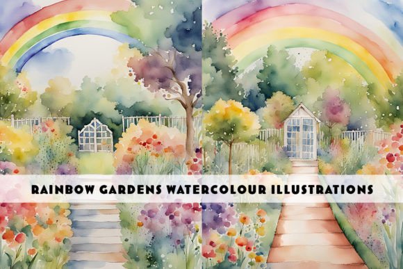Rainbow Garden Duo: Illustrations for Brand Growth