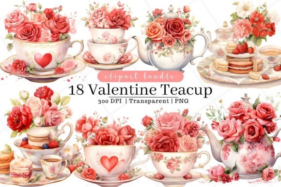 Valentine Teacup Watercolor Clipart Illustrations Review