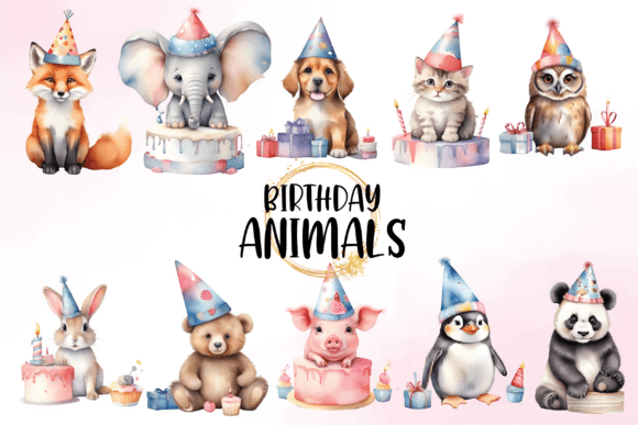 Watercolor Cute Animals Birthday Illustrations Review