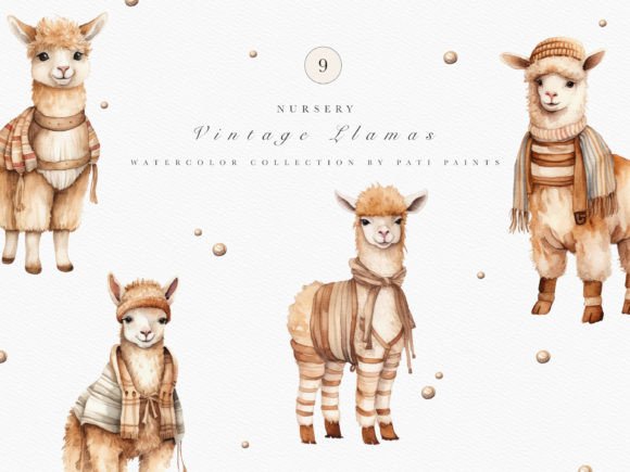 Watercolor Cute Llama Clipart Bundle: Illustrations Review