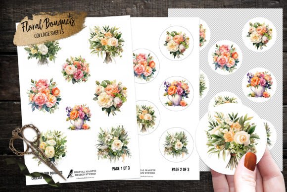 Watercolor Floral Bouquet Collage Sheets Review