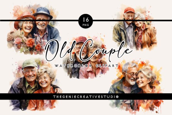 Watercolor PNG Old Couple Clipart: An Embroidery Review