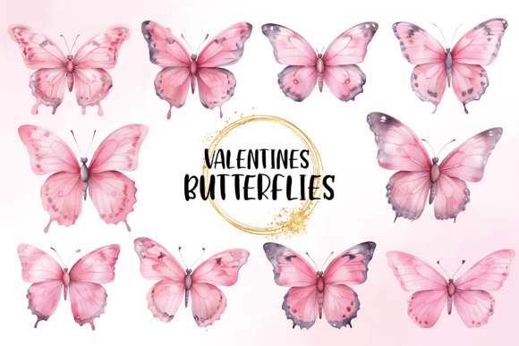 Watercolor Valentine Butterflies Clipart: Illustrations Review