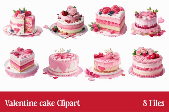 Watercolor Valentine Cake Clipart PNG: Illustrations Review