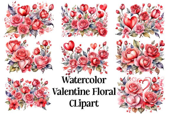 Watercolor Valentine Floral Bouquet PNG Review